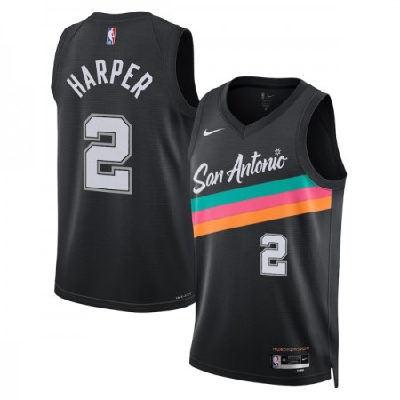 San Antonio Spurs Dylan Harper Nike 2025-26 City Edition Musta Miesten Pelipaidat Swingman